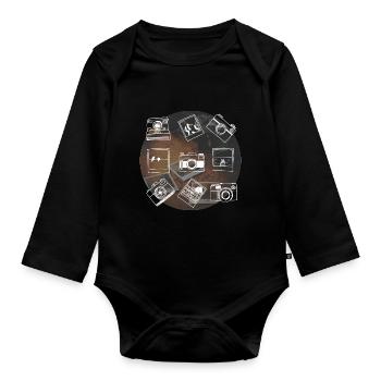 Fotografie Illustration - Baby Bio-Langarm-Body - Schwarz - Vorne