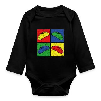 bread - Organic Longsleeve Baby Bodysuit - black - Front