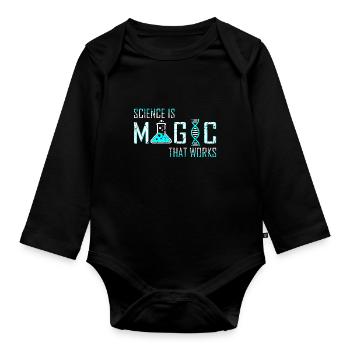 Science Physique Chimie Science Nerd - Body Bébé bio manches longues - noir - Devant