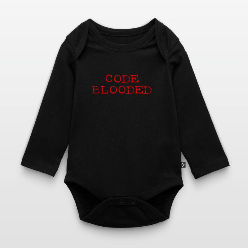 Code Blooded Cool Programmer Coder Code Blood Body Bébé bio manches longues