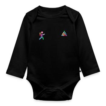 édition hipster jogging - Body Bébé bio manches longues - noir - Devant