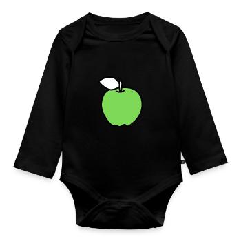 Pomme verte - Body Bébé bio manches longues - noir - Devant