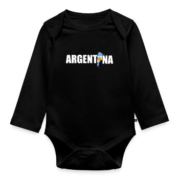 Argentina - Organic Longsleeve Baby Bodysuit - black - Front