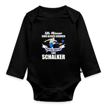 Nur die Besten sind Schalker Geschenkidee - Baby Bio-Langarm-Body - Schwarz - Vorne