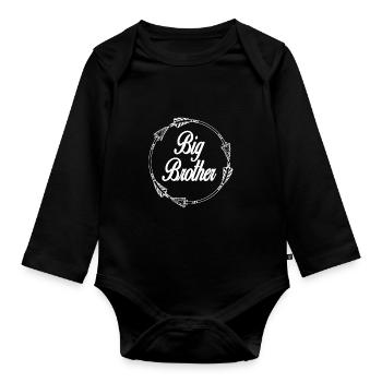 zum großen Bruder befördert - Baby Bio-Langarm-Body - Schwarz - Vorne