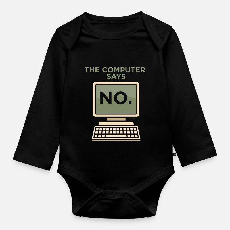 TECH GEEK: Computer Says No - Baby Bio-Langarm-Body - Schwarz