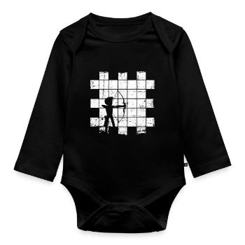 Archery Archery Archer - Organic Longsleeve Baby Bodysuit - black - Front