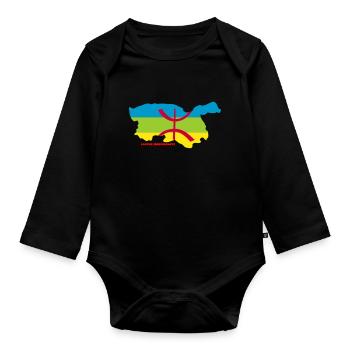 INDEPENDENT KABYLIA - Organic Longsleeve Baby Bodysuit - black - Front