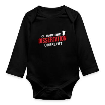 Doktortitel - Baby Bio-Langarm-Body - Schwarz - Vorne