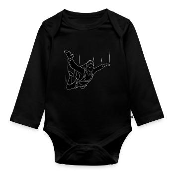 Skydiving Skydiver - Organic Longsleeve Baby Bodysuit - black - Front
