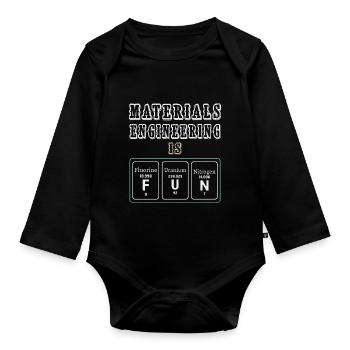 L’ingénierie des matériaux est amusante - Body Bébé bio manches longues - noir - Devant
