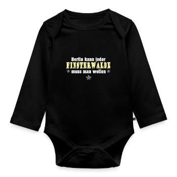 finsterwalde 01 - Baby Bio-Langarm-Body - Schwarz - Vorne
