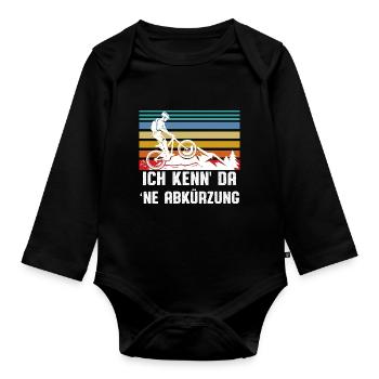 Ich kenn da ne Abkürzung - Baby Bio-Langarm-Body - Schwarz - Vorne