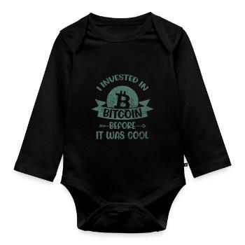 Bitcoin - Body Bébé bio manches longues - noir - Devant