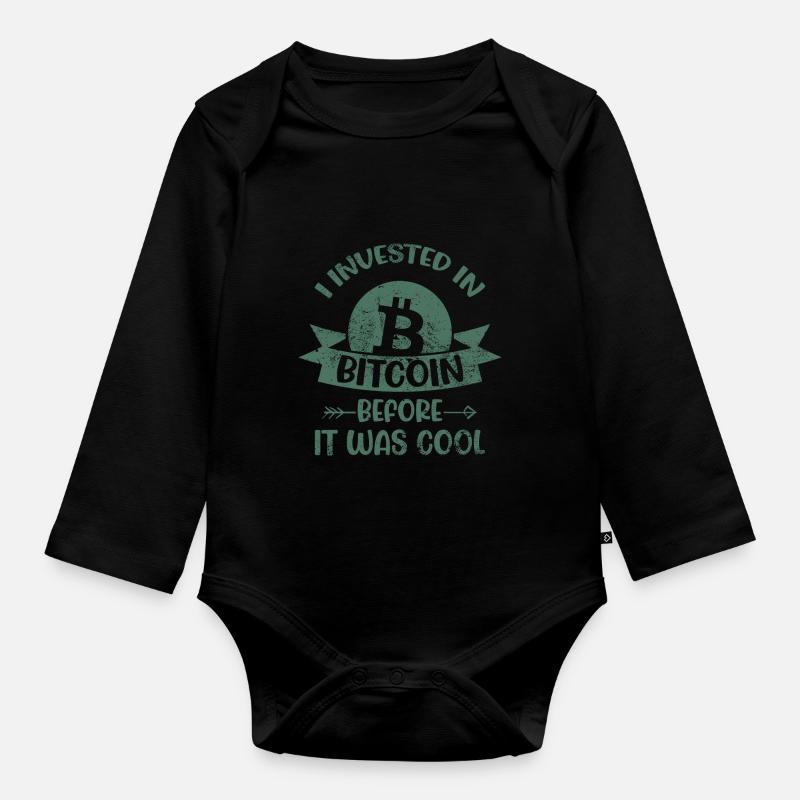 Bitcoin - Body Bébé bio manches longues - noir