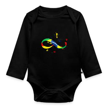 Unendlich Brasil Germany - Organic Longsleeve Baby Bodysuit - black - Front