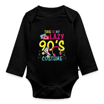 C’est mon costume paresseux des années 90 Rétro Vintage - Body Bébé bio manches longues - noir - Devant