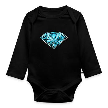 Diamond - Organic Longsleeve Baby Bodysuit - black - Front