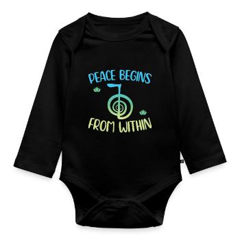 Gifts for Reiki Masters - Organic Longsleeve Baby Bodysuit - black - Front