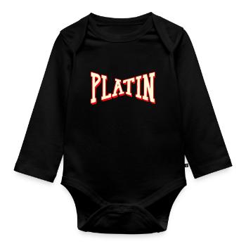 deutschrap oldschool platin gold newschool gold - Baby Bio-Langarm-Body - Schwarz - Vorne
