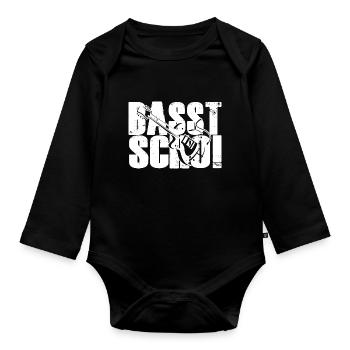 Basst Scho Bass Gitarre Bassist Bassisten - Baby Bio-Langarm-Body - Schwarz - Vorne