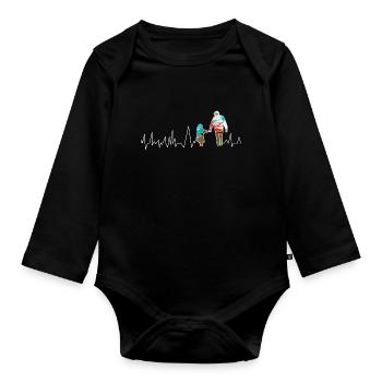Vater und Tochter - Baby Bio-Langarm-Body - Schwarz - Vorne