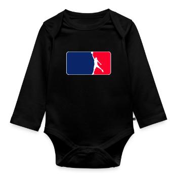 Basketball Logo - Baby Bio-Langarm-Body - Schwarz - Vorne