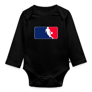 Basketball Logo - Organic Longsleeve Baby Bodysuit - black - Front