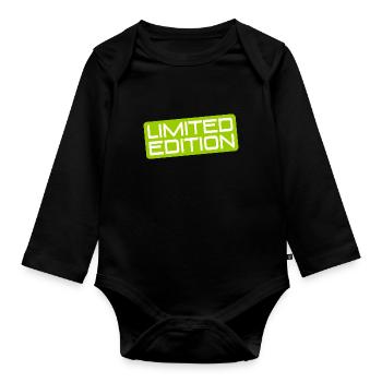 Quantité d’édition limitée - Pièce unique - Quantité limitée - Body Bébé bio manches longues - noir - Devant