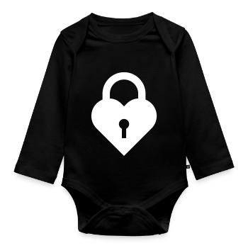 Herzschloss - Baby Bio-Langarm-Body - Schwarz - Vorne