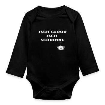 Saxony Proverbs Saxon - Organic Longsleeve Baby Bodysuit - black - Front