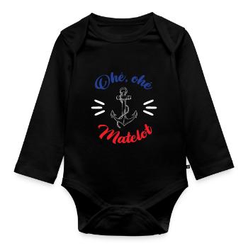 Ohé Ohé Matelot - Body Bébé bio manches longues - noir - Devant