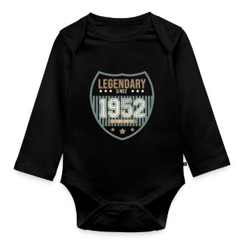 anniversary 1952 legendary 70 years - Organic Longsleeve Baby Bodysuit - black - Front