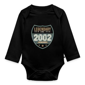 anniversary 2002 legendary 20 years - Organic Longsleeve Baby Bodysuit - black - Front