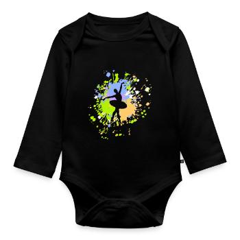 Dance Ballet Color Splash - Baby Bio-Langarm-Body - Schwarz - Vorne