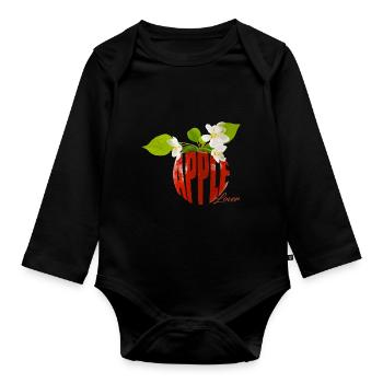 Apple Lover - Die Liebe zur runden Frucht - Baby Bio-Langarm-Body - Schwarz - Vorne