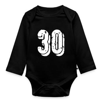 Maillot à 30 chiffres - Body Bébé bio manches longues - noir - Devant