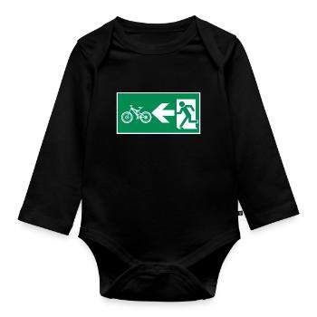 Cyclisme Sortie de secours Vélo de route VTT - Body Bébé bio manches longues - noir - Devant