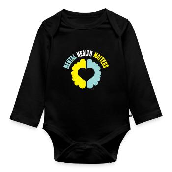 Yoga de méditation auto-guérisseur - Body Bébé bio manches longues - noir - Devant