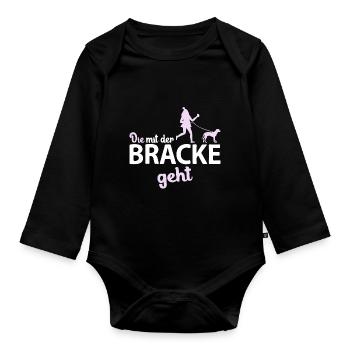Schwarzwildbracke Slovenský Kopov Mama geht spruch - Baby Bio-Langarm-Body - Schwarz - Vorne