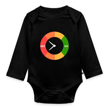 Greed > fear - Organic Longsleeve Baby Bodysuit - black - Front