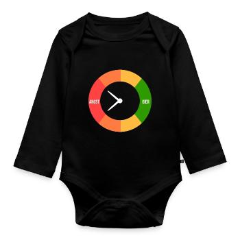 Angst > Gier - Baby Bio-Langarm-Body - Schwarz - Vorne