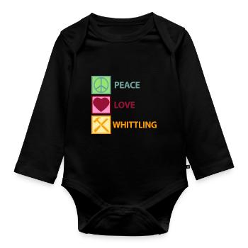 Whittling Woodcarver Wood Carving Saying - Organic Longsleeve Baby Bodysuit - black - Front
