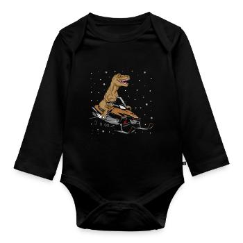 Conception de motoneigistes et de motoneiges - Body Bébé bio manches longues - noir - Devant