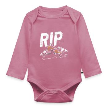 Conception de motoneigistes et de motoneiges - Body Bébé bio manches longues - mauve - Devant