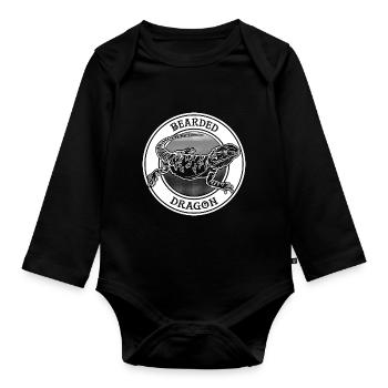 Bearded Dragon Tattoo Reptile Keeper Beardie Owner - Organic Longsleeve Baby Bodysuit - black - Front
