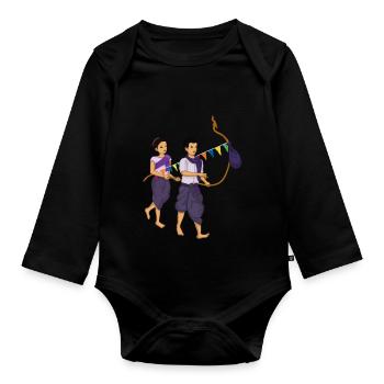 Traditionelles Khmer Neujahr Kambodscha - Baby Bio-Langarm-Body - Schwarz - Vorne
