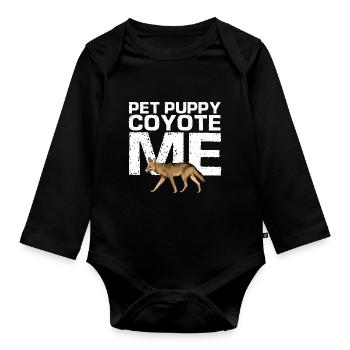 Capture de coyotes et conception de chasseur de coyotes - Body Bébé bio manches longues - noir - Devant
