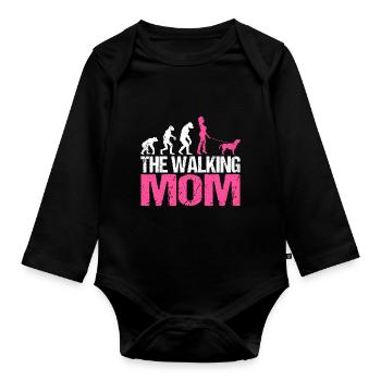 Borador Mix Hund Hunde Mama Mom Frauchen Pink - Baby Bio-Langarm-Body - Schwarz - Vorne