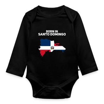Dominikanische Republik - Baby Bio-Langarm-Body - Schwarz - Vorne